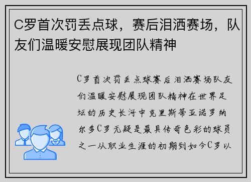 C罗首次罚丢点球，赛后泪洒赛场，队友们温暖安慰展现团队精神